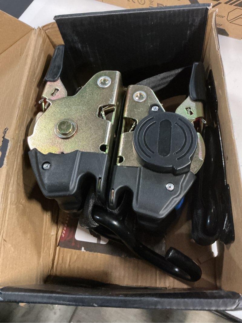 Condition photo showing Good Condition for 2 pack bolt-on retractable ratchet straps (2" x9'), 3000lbs break strength ratchet tie down straps heavy duty auto retracting ratchet straps for motorcycle, trailers, boats, atvs, utvs