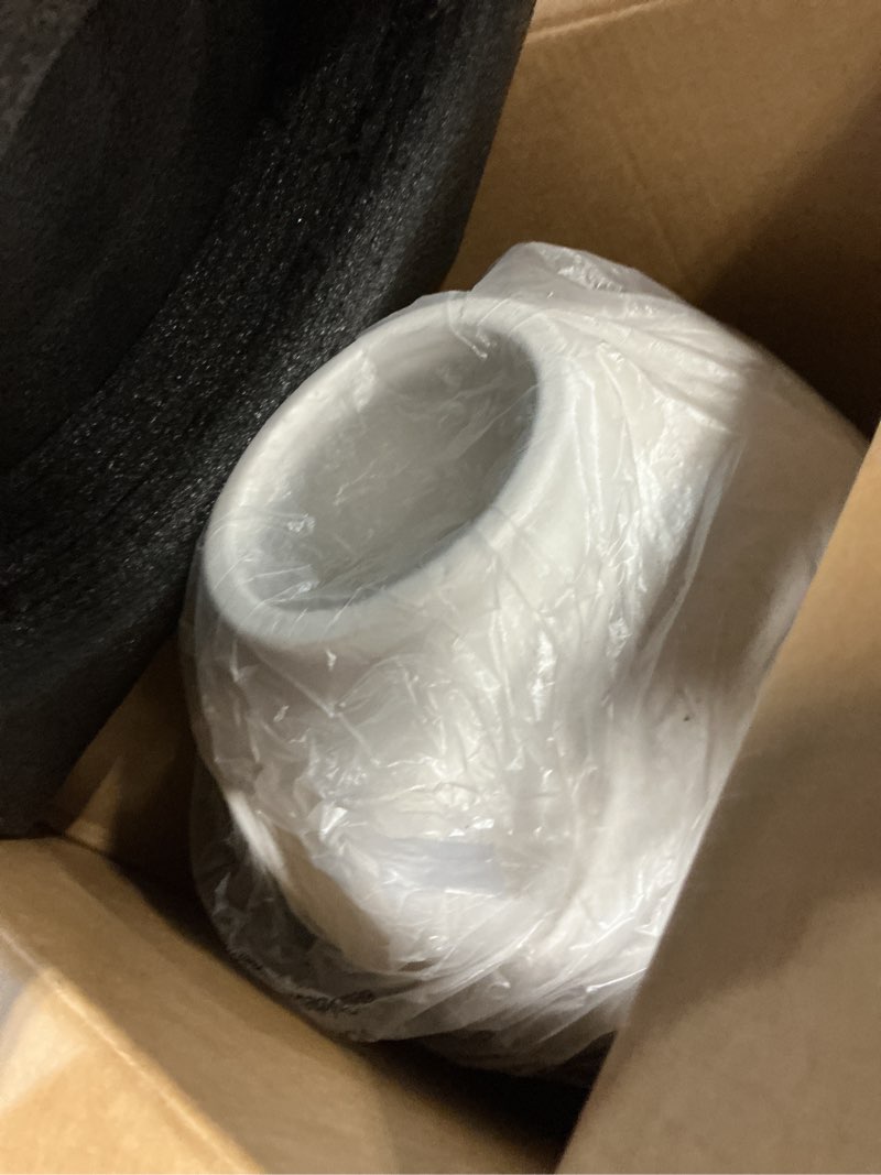 Condition photo showing Good Condition for white ceramic vase - large 12.5 inch round floor vase for centerpieces, farmhouse flower vases, rustic minimalist home decor (sandstone white) sandstone white 12.5 inch