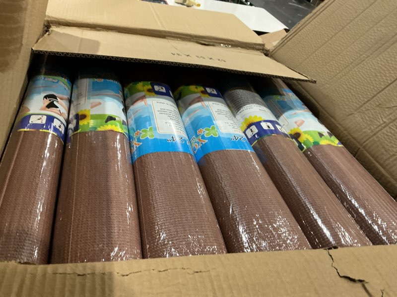 Condition photo showing Good Condition for funtery 24 pcs 3 mm thick yoga mat bulk, 68.11" x 24.02" exercise workout mat non slip fitness yoga pad for women kids gym pilates home schools, non toxic sturdy and easy to clean brown