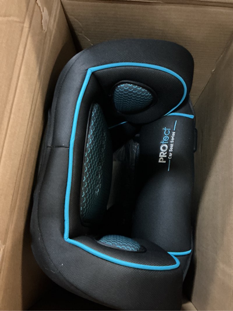 Condition photo showing New/Like New for baby trend protect 2-in-1 folding booster car seat, aqua tech – fold-flat travel-ready design, lightweight build, belt-positioning comfort