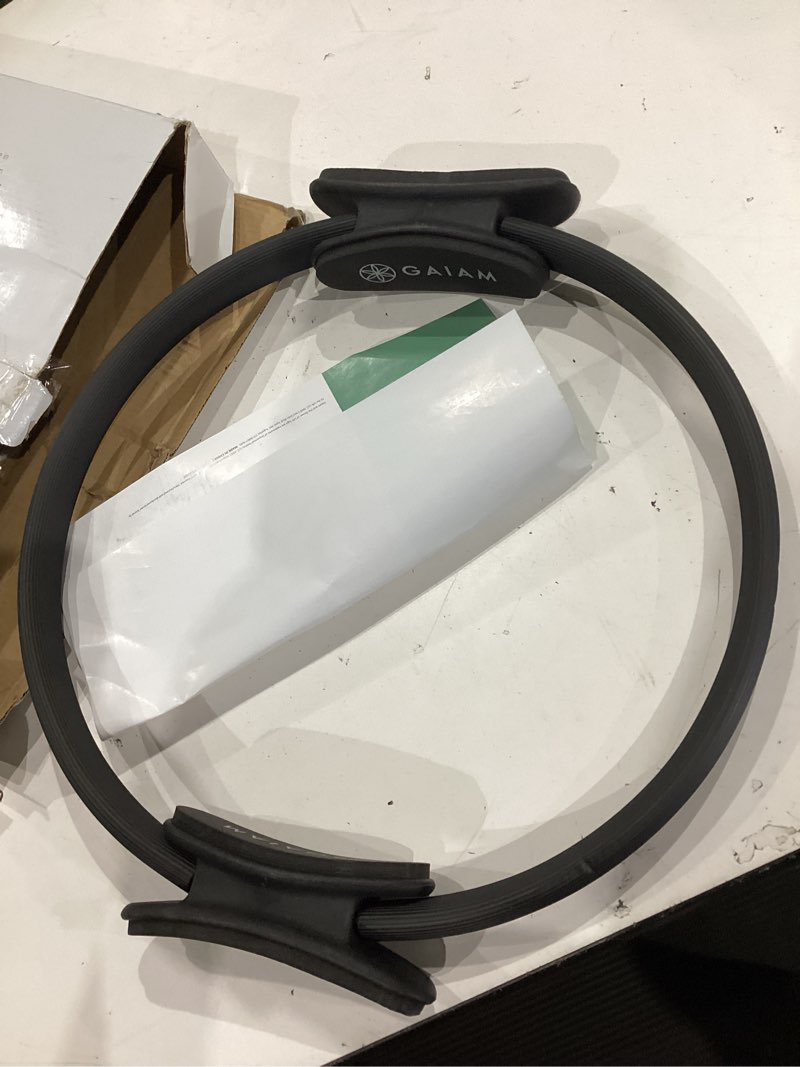Condition photo showing Good Condition for gaiam pilates ring fitness circle - lightweight & durable foam padded handles, flexible resistance exercise equipment for toning arms, thighs/legs & core 15" black