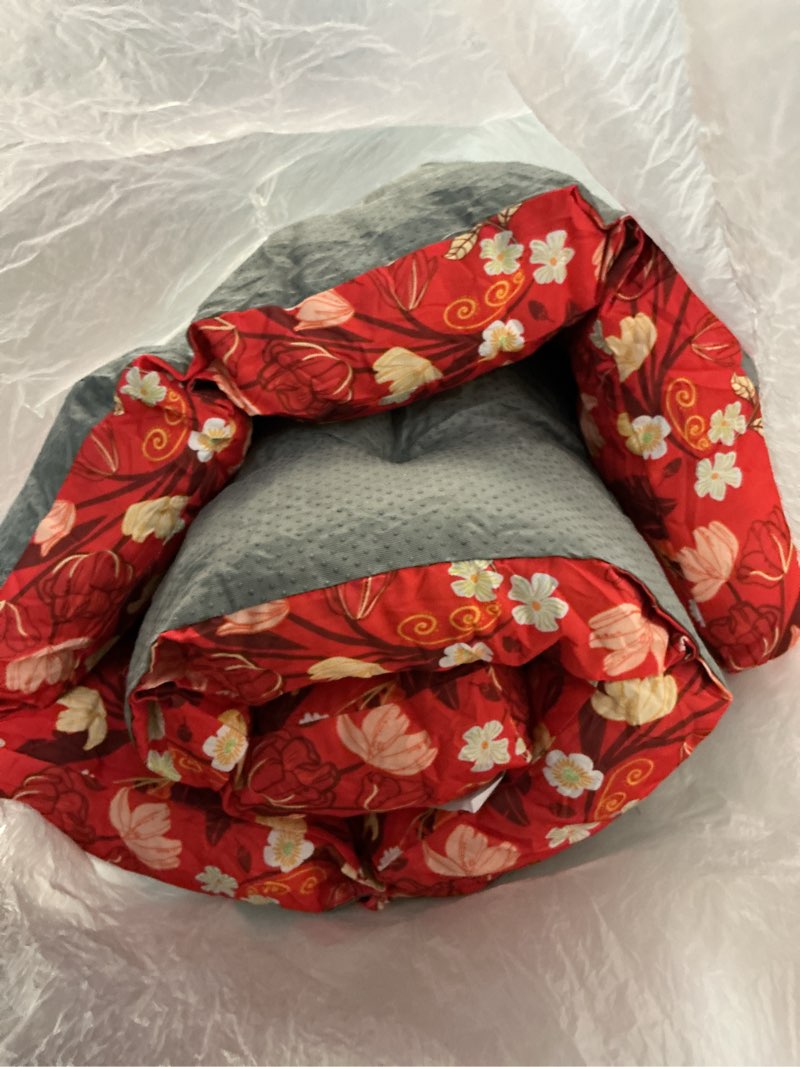 Condition photo showing As Is for all weather chaise lounge cushions outdoor 74.4 x 22 x 4 inches lounge chair cushion, patio pool chaise lounger chair cushion waterproof for outdoor furniture with ties, red floral