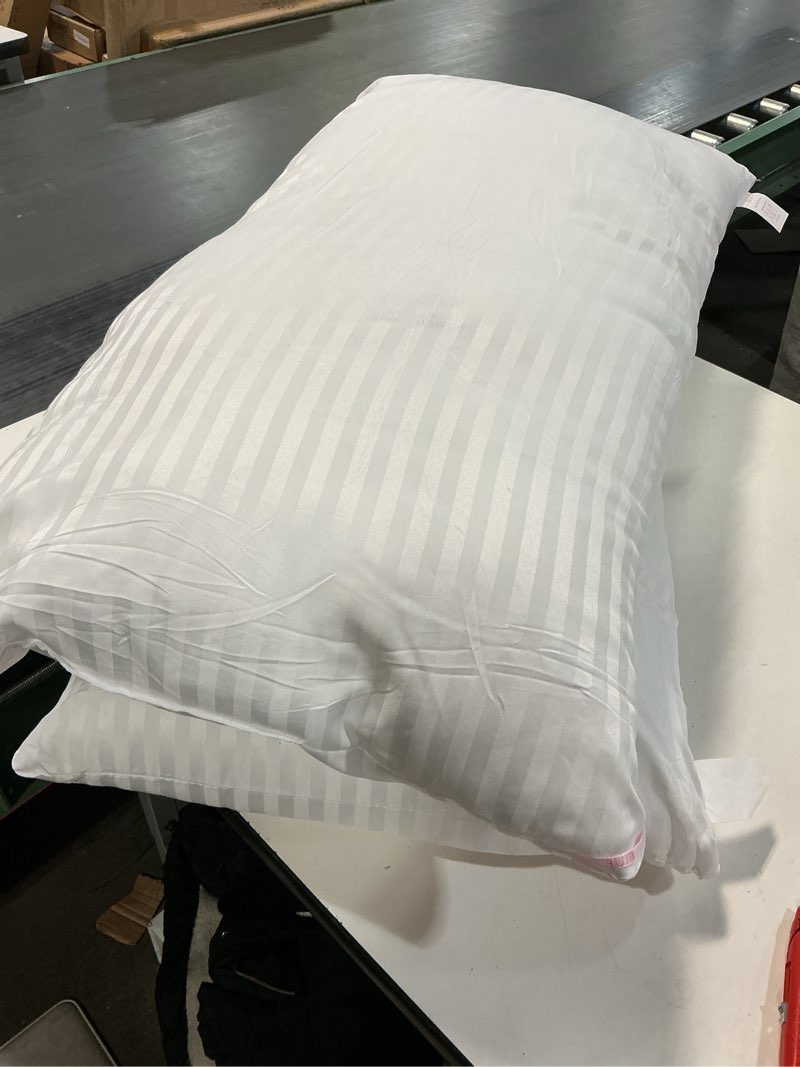 Condition photo showing As Is for EIUE Hotel Collection Bed Pillows for Sleeping 2 Pack King Size?Pillows for Side and Back Sleepers,Super Soft Down Alternative Microfiber Filled Pillows,20 x 36 Inches White King (2Pack)