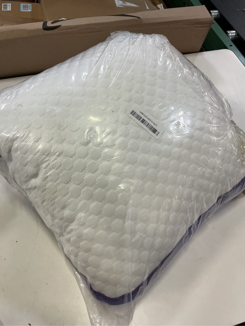 Condition photo showing Good Condition for homelab adjustable shredded memory foam pillow queen size, cooling bed pillow for sleeping with removable cover, medium pillow for side stomach & back sleepers, 1 pack 20"x28" queen (pack of 1) white