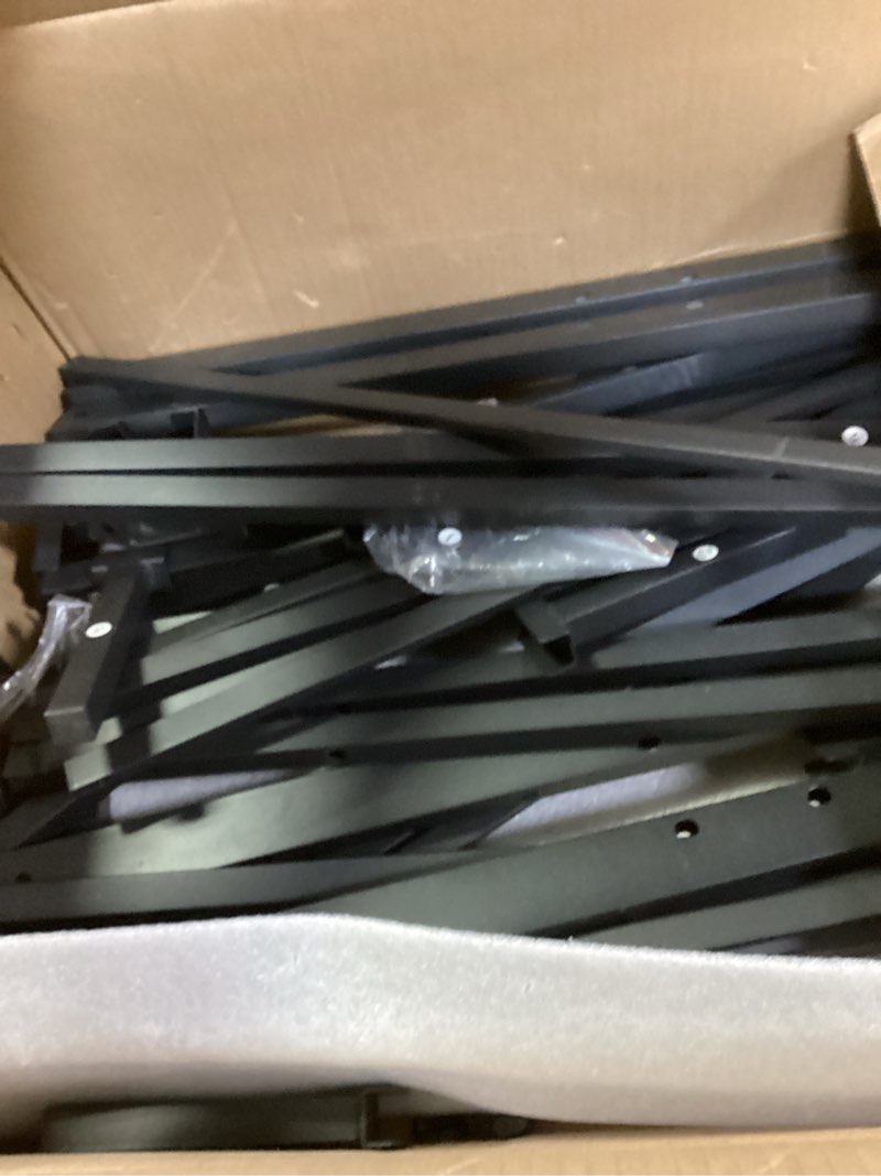 Condition photo showing As Is for Queen Size Floating Bed Frame with USB Charging Station and LED Lights, Modern Metal Platform Bed Frame with Mattress Slide Stopper, Noise Free No Box Spring Needed and Easy Assembly Queen LED Strip