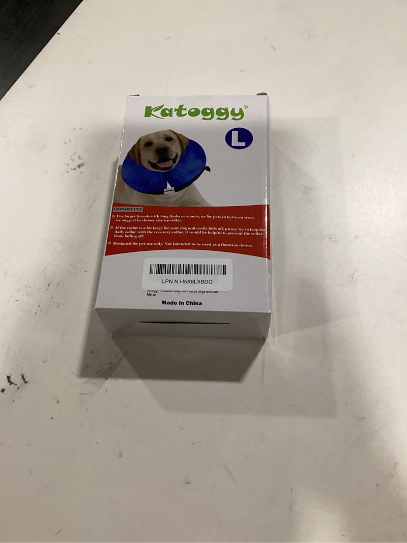 Katoggy Inflatable Dog Cone Collar for After Surgery, Doggie Neck Blow up Donut Recovery ECollar, So