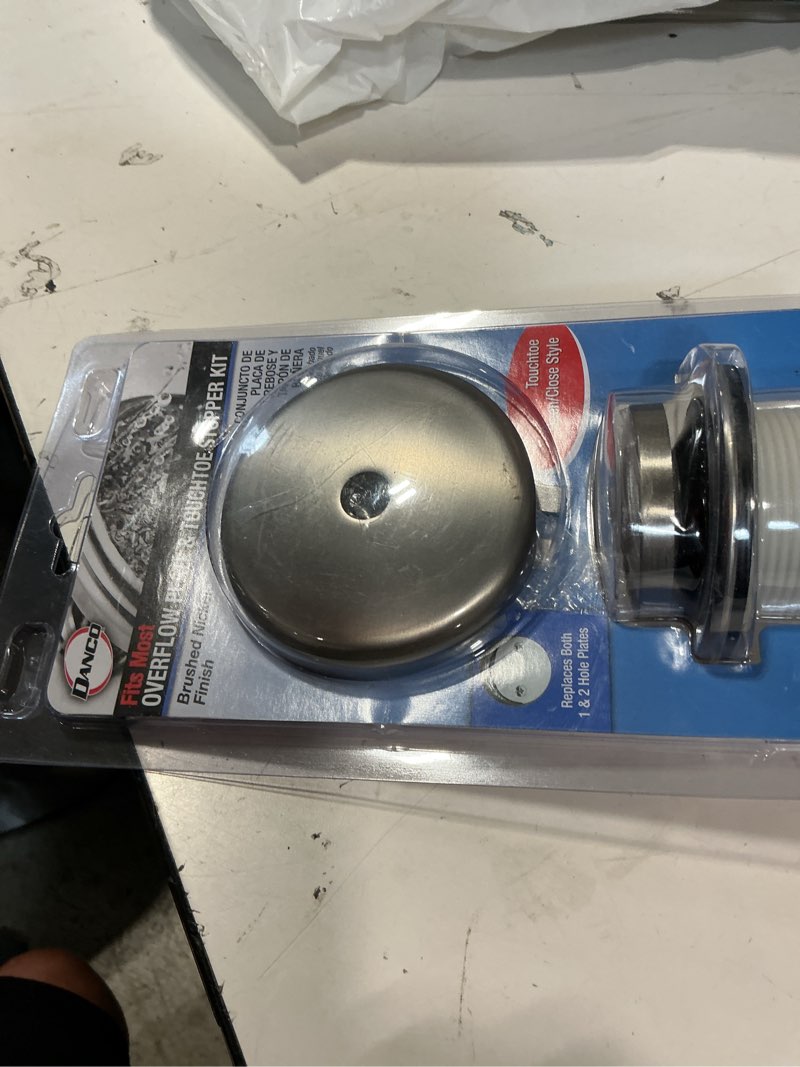 Condition photo showing Good Condition for danco universal bath tub touch-toe push button bath drain trim kit with overflow plate, brushed nickel, 1-pack (89237)