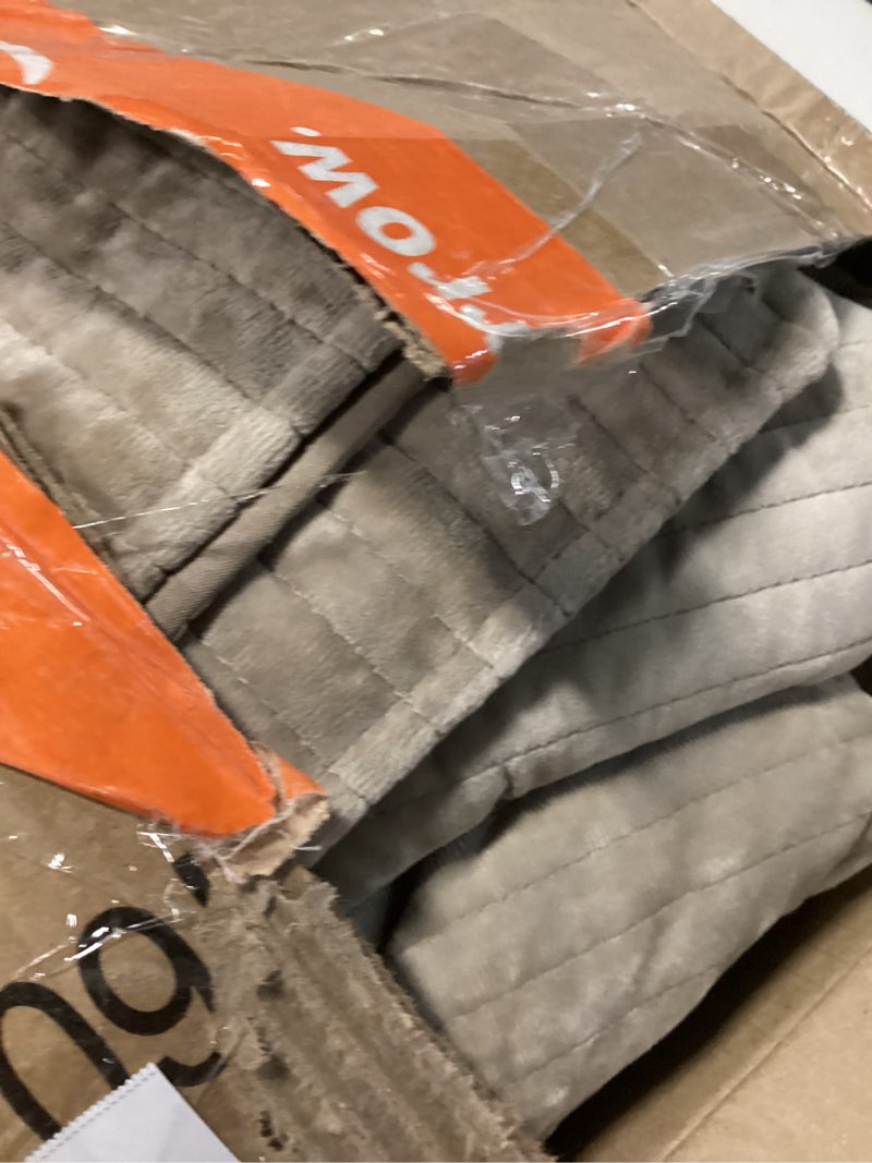 Condition photo showing Good Condition for evergrace velvet quilt set king size, luxurious soft quilted bedding sets, lightweight velvet comforter for all season, striped channel bedspread coverlet with 2 shams, urban taupe king channel urban taupe (light sheen)