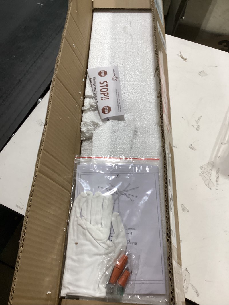 Condition photo showing Good Condition for Modern Gold Chandelier Light Fixtures - LED 6-Lights Dining Room Linear Chandeliers Pendant Lights Fixture Over Table 3000K 4500K 6000K 3-Color Dimmable for Kitchen Island Living Room