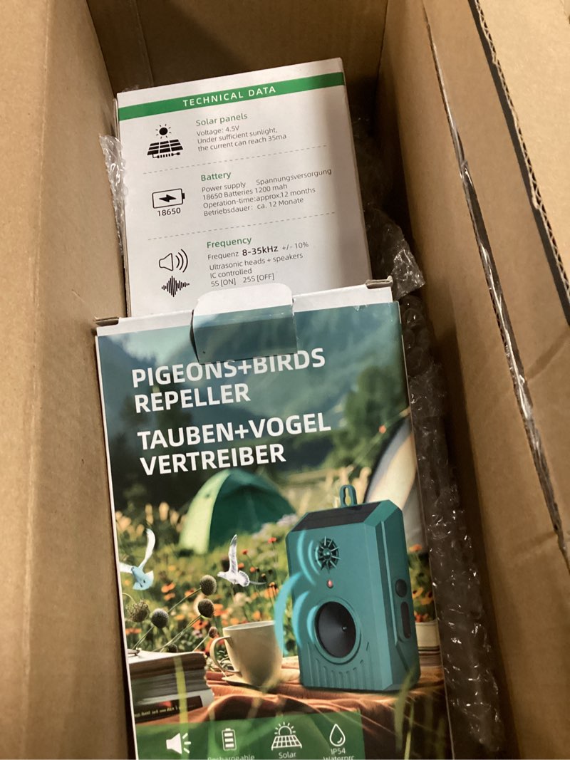 Condition photo showing New/Like New for 2026 solar ultrasonic bird repellent devices bird repeller outdoor motion activated bird deterrents for outside ip65 woodpecker deterrent pigeon goose repellent for patio balconies porch rooftop (2)
