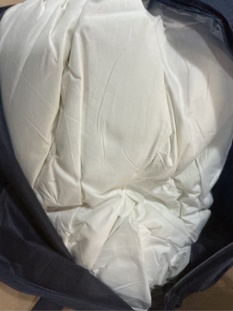 Condition photo showing As Is for serta goose feathers down fiber comforter king size duvet insert,100% cotton, hotel luxury hypoallergenic comforter all season medium warmth 106 x 90 in white white/all season king