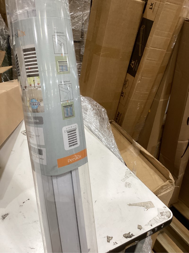 Condition photo showing As Is for persilux cordless zebra blinds for windows shades (59" w x 72" h, white) dual layer fabric for day and night thermal roller shades, free-stop room darkening sheer shades for home, office and bedroom 59"w x 72"h white