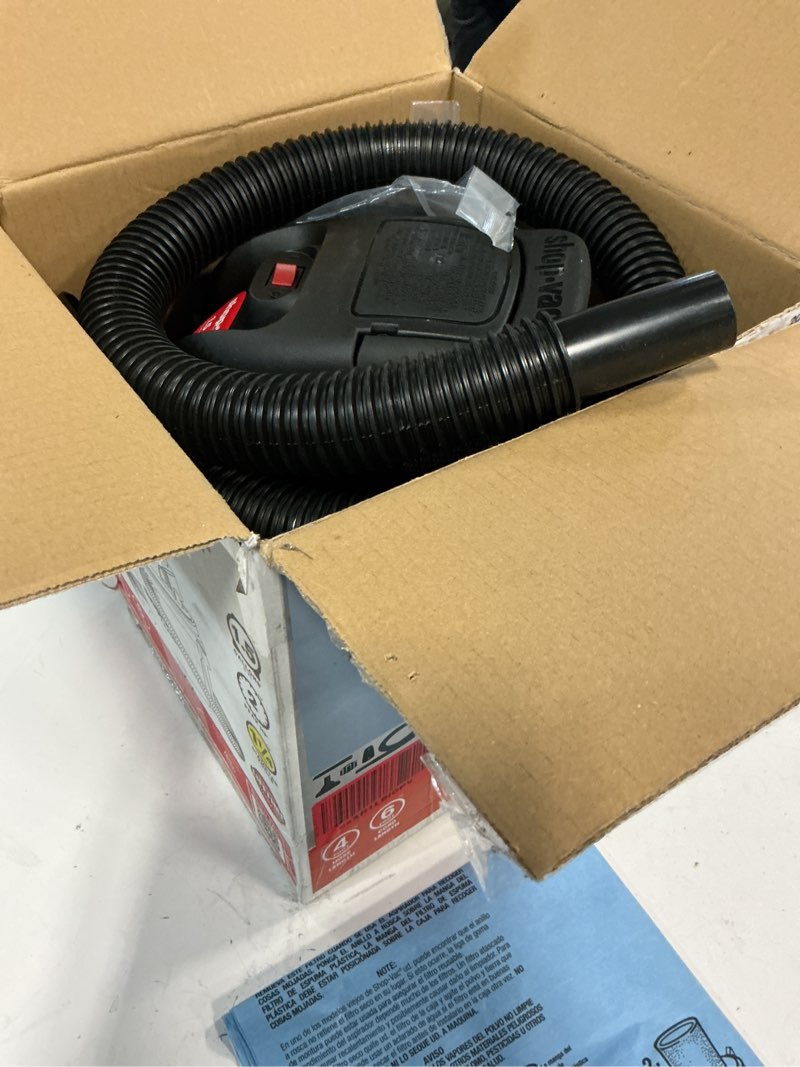 Condition photo showing Good Condition for shop-vac 1.5 gallon 2.0 peak wet dry vacuum, portable compact shop vacuum with collapsible handle wall bracket & attachments, ?2030100