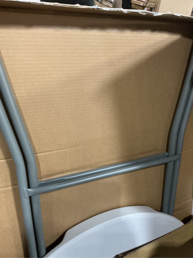 Condition photo showing As Is for Flash Furniture 2.63-Foot Round Granite White Plastic Bar Height Folding Table