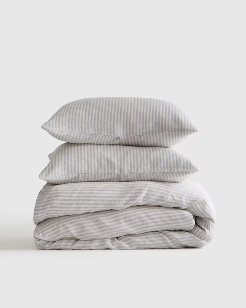 quince european linen stripe duvet cover set