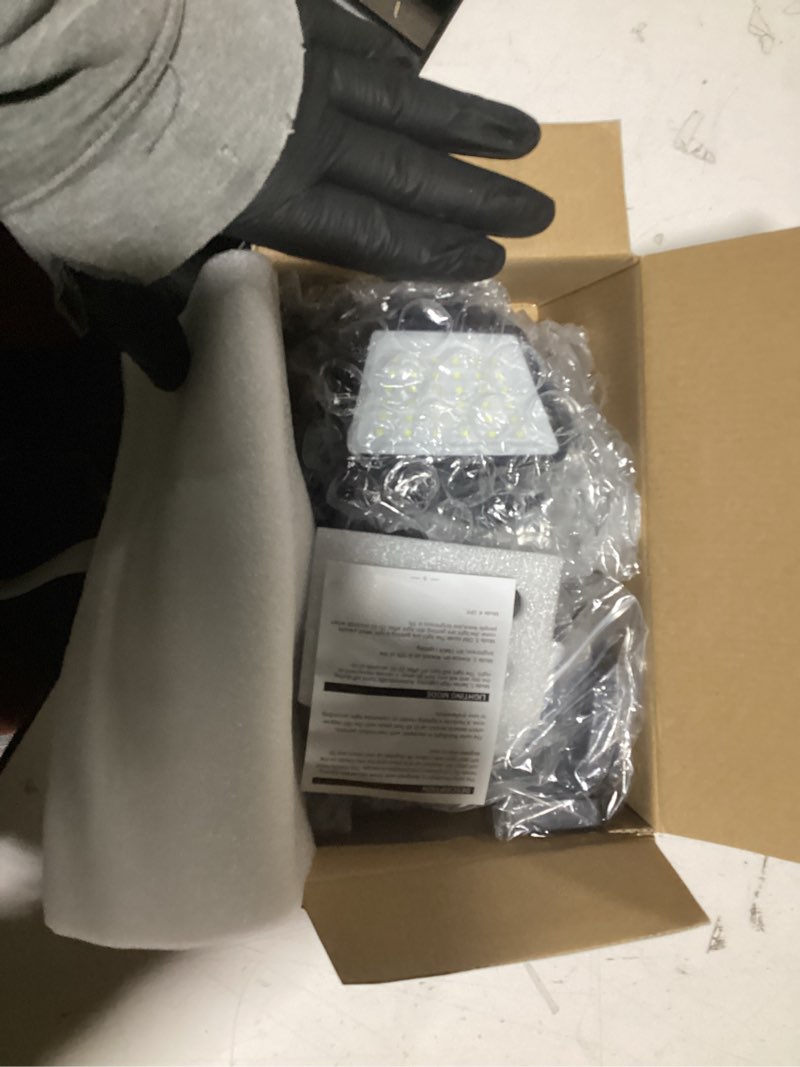 Condition photo showing As Is for Solar Outdoor Lights - 3000LM 188 LED Motion Sensor Outdoor Lights, 4 Heads Security Light,IP65 Waterproof, Easy Install,270°Wide Angle Flood Wall Light with 3 Modes for Backyard Yard (2 Pack)