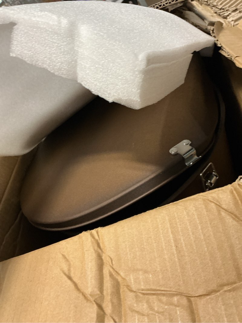 Condition photo showing As Is for solution4patio - zero waste chicken feeder, large capacity gravity dispenser with spill control and 16 feeding ports, outdoor poultry feeder for chicken coop and house (black)