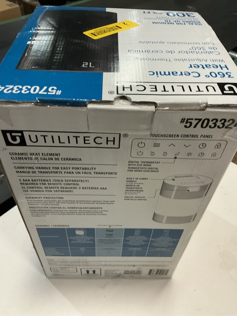 Condition photo showing Good Condition for Utilitech 1500W 360 Deg Ceramic Heater 1500 -Watt Ceramic Tower Indoor Electric Space Heater