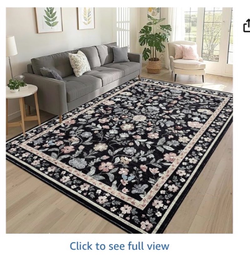 GarveeHome Washable Area Rug 9 x 12 for Living Room, Non-Slip Soft Vintage Rug, Low Pile Farmhouse F