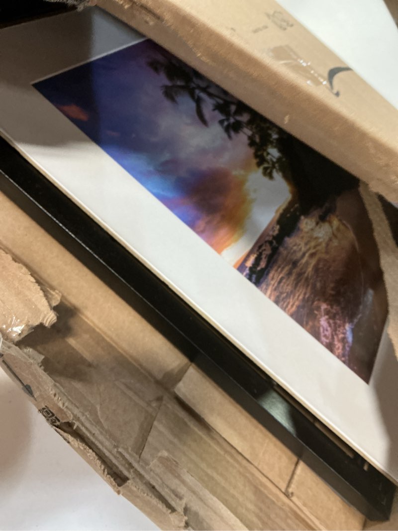 Condition photo showing As Is for Americanflat 12x15 Picture Frame with Shatter-Resistant Glass - Use as 9x12 Frame with Mat or Display 12x15 Photo Without Mat - Signature Collection - Picture Frames for Wall Display - Black Black 12x15
