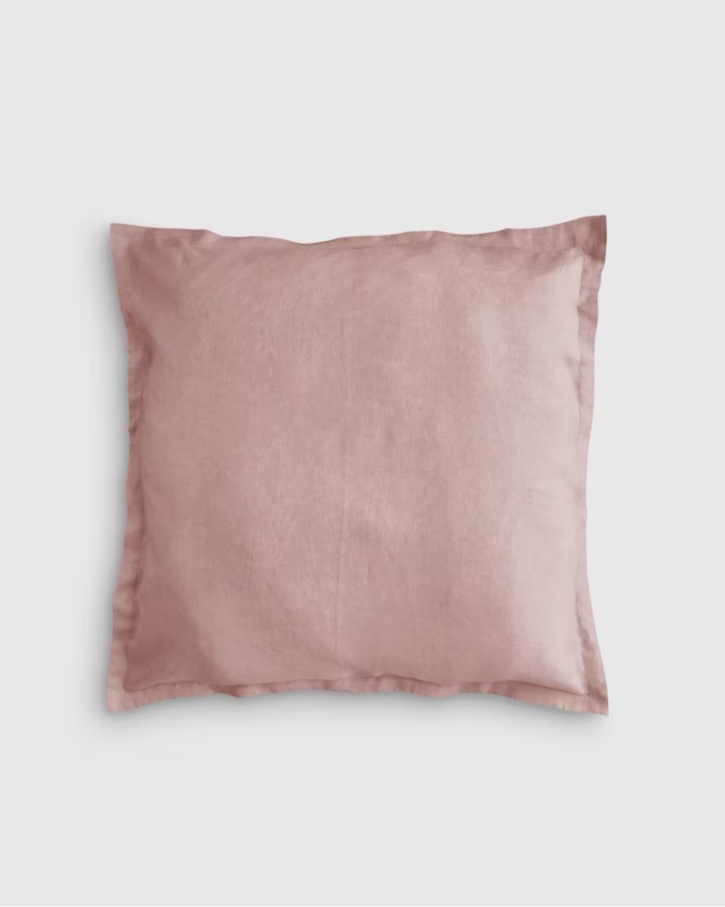 quince european linen euro sham 20x26 solid dusty mauve