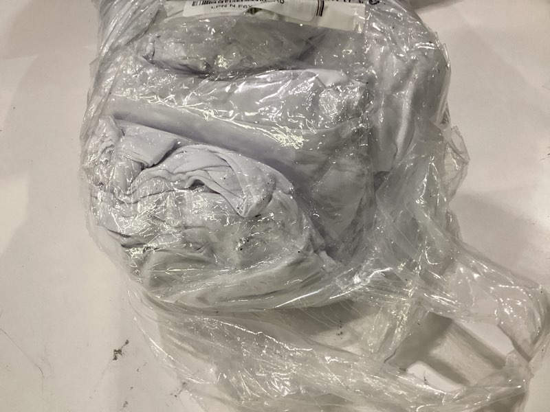 Condition photo showing As Is for 10 pack white stretch chair covers, spandex dining chair slipcovers, wrinkle resistant reusable covers for wedding, party, banquet & events white 10