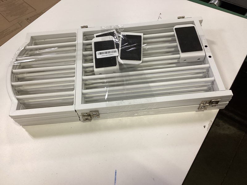 Condition photo showing Good Condition for Snughome Dog Gate Indoor, 23.62" H Freestanding Dog Door Gates with Support Feet, Expands Up to 48’’ Wide Foldable Pet Gates for Doorways Hallways, 4 Panel Folding Pet Door Pet Fence for Puppy, White