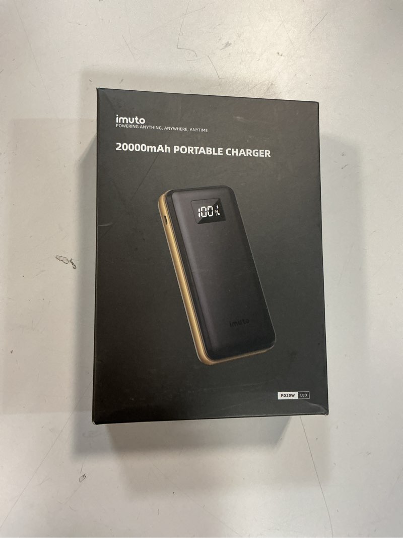 Condition photo showing New/Like New for  imuto Power Bank 20000mAh Fast Charging Portable Charger, 22.5W Power Bank with USB C Input & Output, Battery Pack PD3.0 QC4.0 for iPhone 15/14/13/12/11 Pro Max Mini Samsung S22 S21 iPad Pixel etc