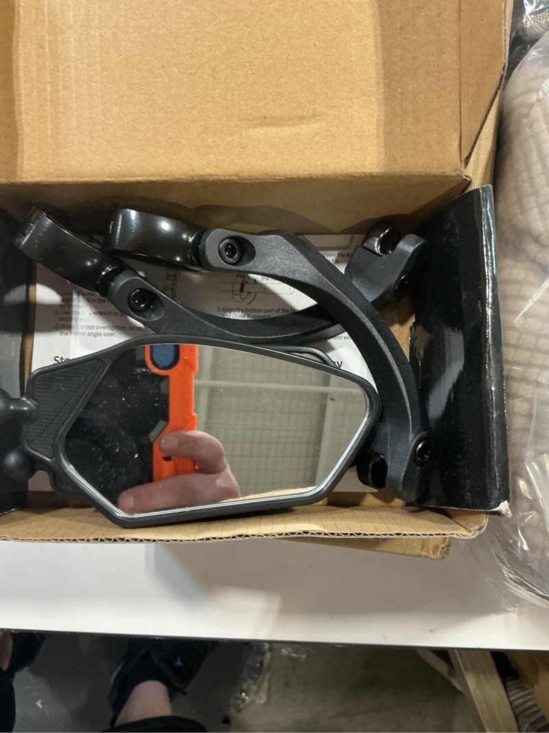 Condition photo showing Good Condition for adjustable handlebar bike mirrors, left & right bicycle mirror set,universal bike mirrors,hd shatterproof mirror, 360° rotatable, compatible with mtb, e-bikes, bicycle,scooter(1 pair)