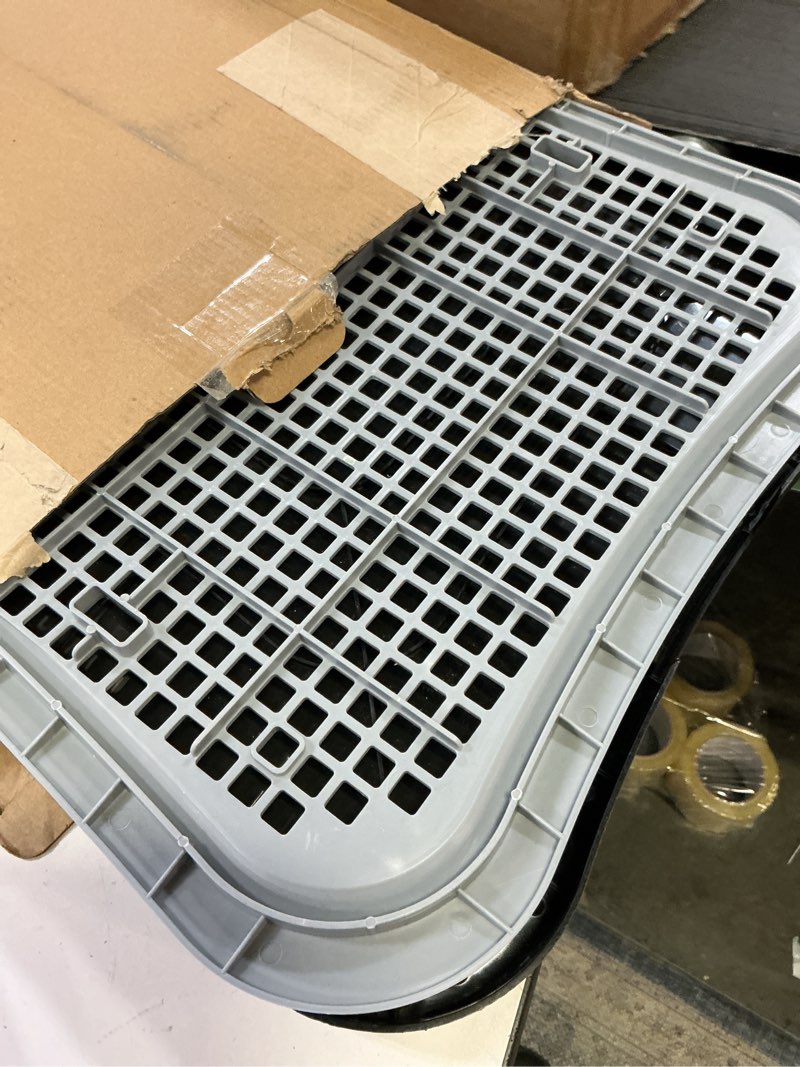 Condition photo showing As Is for Indoor Dog Potty, Puppy Changing Pee Pad Holder Tray Training with Splash Guard for Small Dogs Toilet Indoor Outdoor, Waterproof Easy Clean ?20" L x 15.1" W x 10.7" H