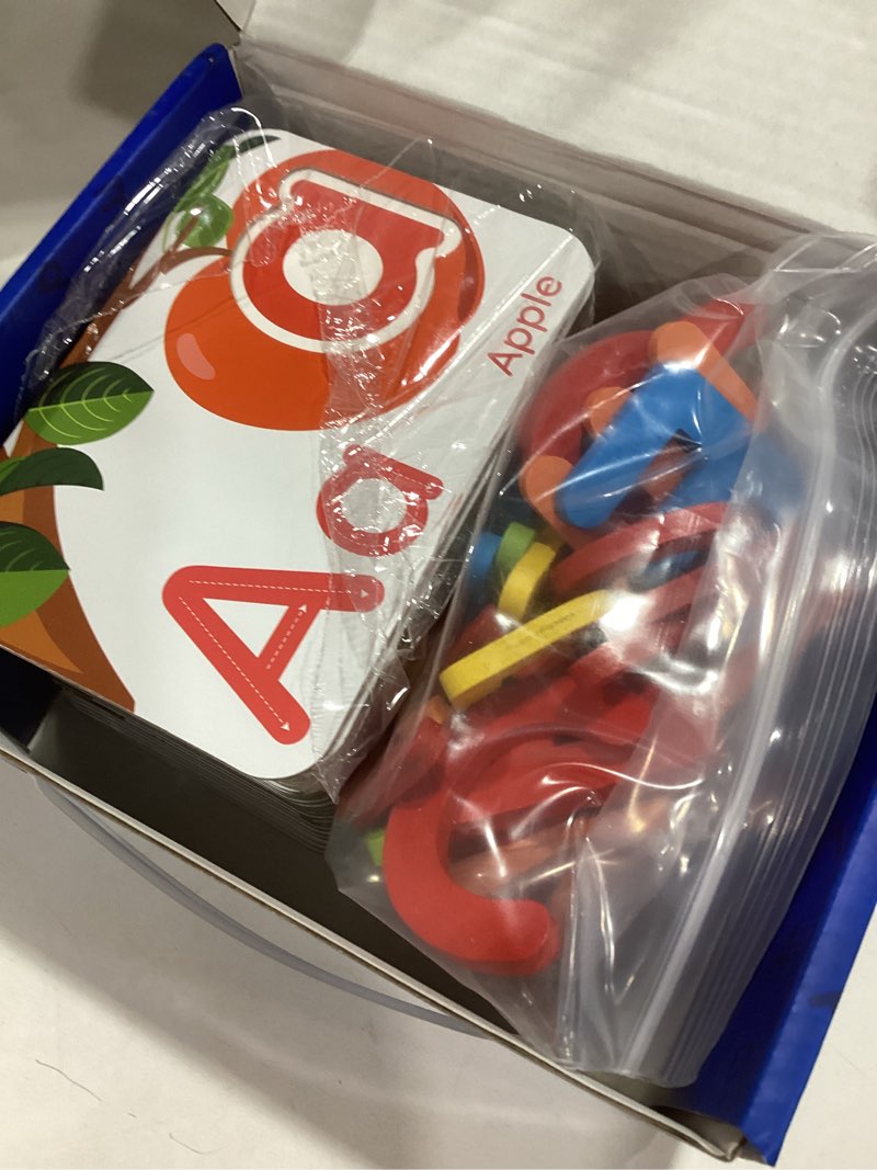 Condition photo showing Good Condition for benben alphabet flash cards, 52 upper and lowercase wooden letters, 26 flashcards, montessori abc learning toys for kids ages 3-5, preschool learning activities, matching game puzzles