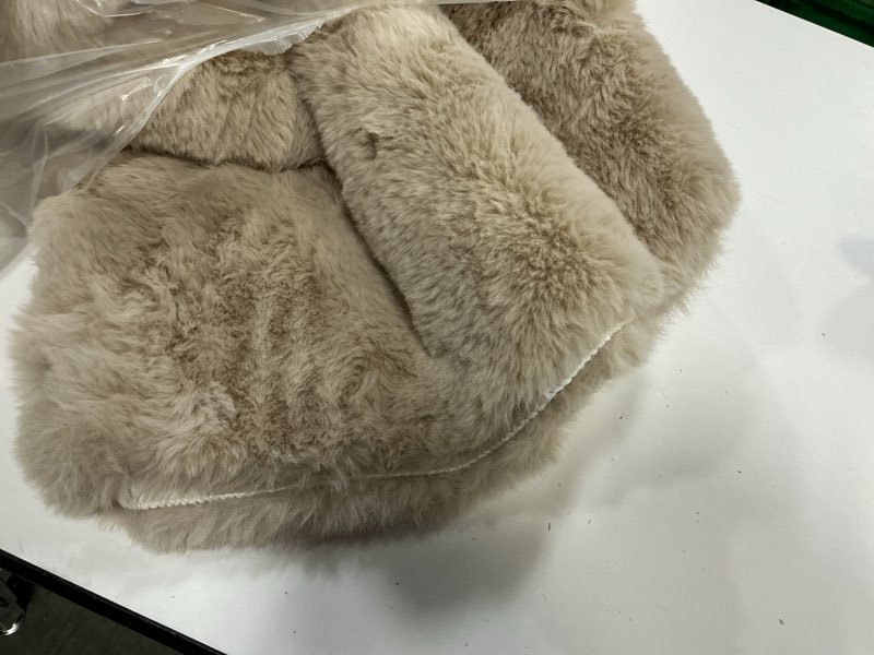 Condition photo showing As Is for Beige Plush Faux Washable Rabbit Fur Area Rugs for Bedroom Shag Carpet for Living Room 4x6 Rectangle Nursery Rug 4X6 FT Rectangle Beige