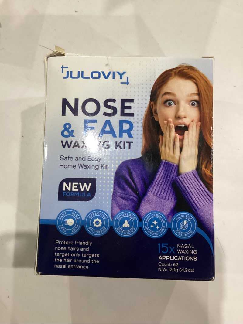 Condition photo showing Good Condition for Nose Wax Kit, 120 g Wax, 30 Applicators,Nostril and Ears Hair Removal Kit for Men & Women,Includes 15 Balm Wipes and Mustache Guards etc. Lasts up to 6 Weeks Standard Nose Waxing Kit
