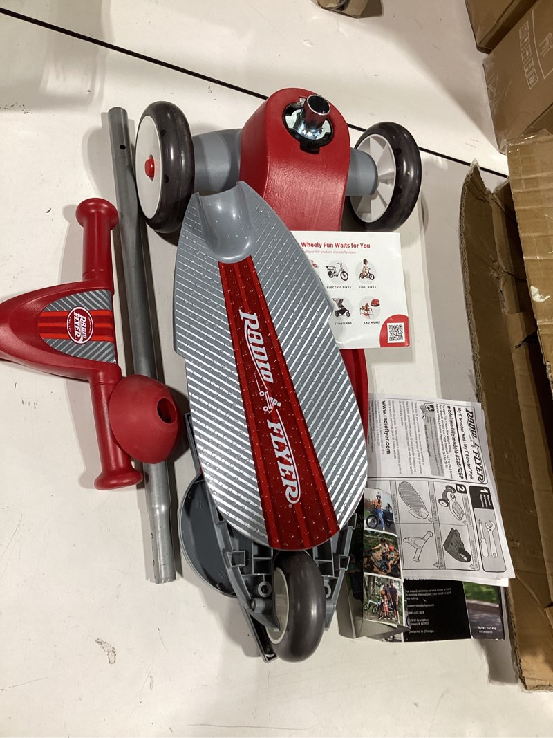 Condition photo showing Good Condition for radio flyer my 1st scooter, red, for kids 2-5 years old, extra wide base for balance, 2 front wheels for added stability, easy to use foot brake, 3 wheel scooter for kids, (amazon exclusive)