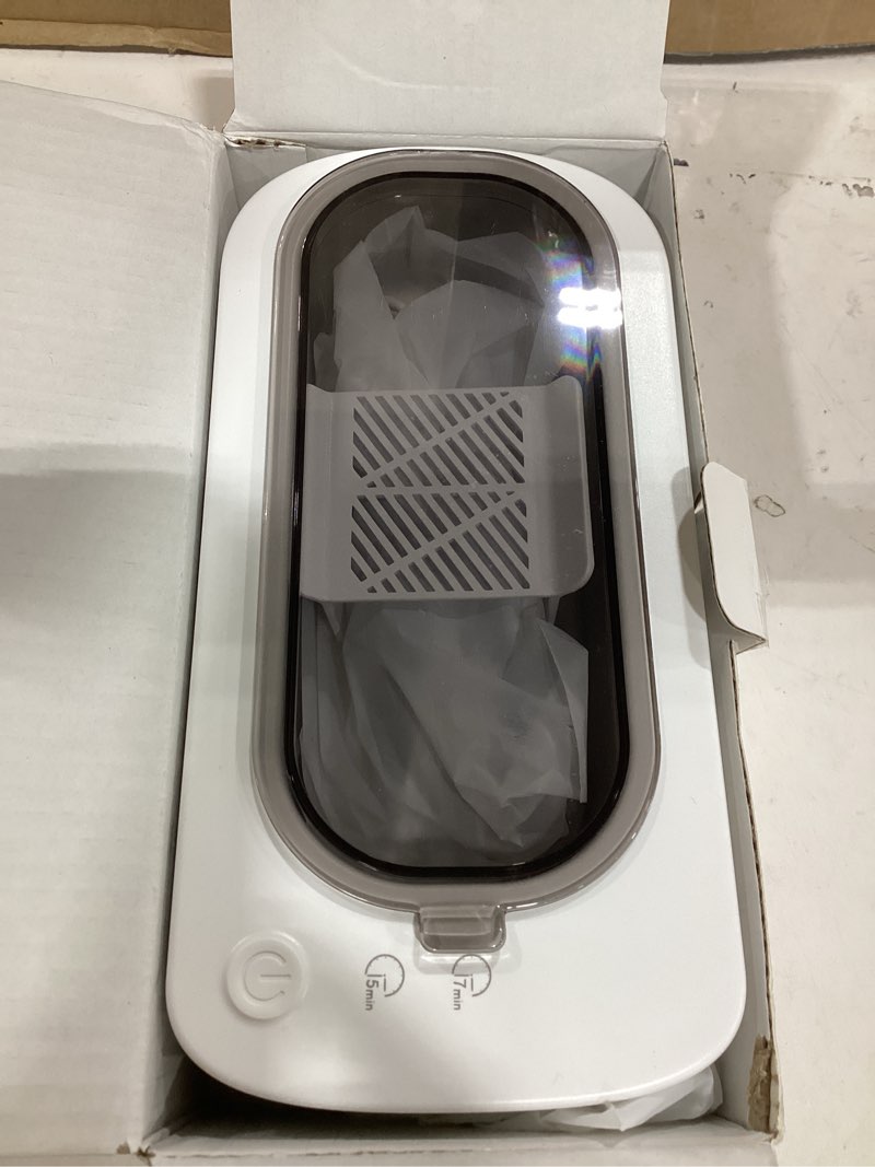 Condition photo showing New/Like New for ultrasonic jewelry cleaner machine: 48khz ultra sonic cleaner for jewelry,eyeglass,rings,watch band,dentures,with dual cleaning modes,350ml 304 stainless steel tank,gift for wife,mom,daughter white
