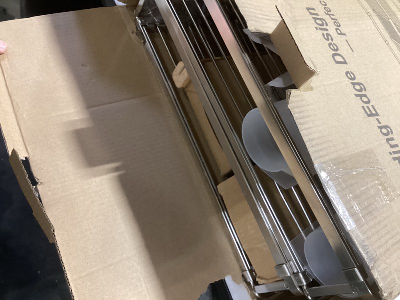 Condition photo showing Good Condition for iPEGTOP 2 Pack Pull Out Cabinet Drawer Shelf Organizer, Extendable Sliding Slide Out Pantry Shelves Storage Heavy Duty for Kitchen Cabinets Under Sink, Adjustable Width 17.1~28" W x 22.4" D Large 17.1~28" W x 22.5" D 2 Pack