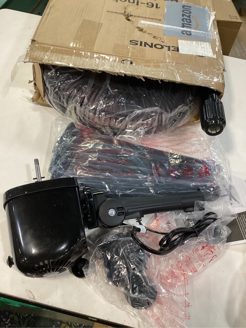 Condition photo showing Good Condition for PELONIS 16 inch Pedestal Fan for Bedroom , Oscillating Fan, 3-Speeds, 90° Oscillation, Adjustable Height, Floor Fan, Standing Fan for Living Room, Kitchen, and Home office, Black 1 Pack