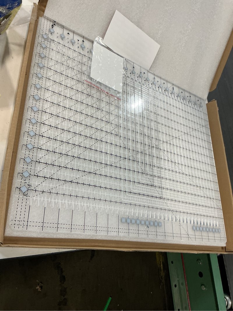 Condition photo showing Good Condition for 17-3/4 "x 22" slotted quilting ruler, life time support sewing rulers, particularly precise & not easy to break acrylic, non-slip quilting suplies for fabric strip and patchwork