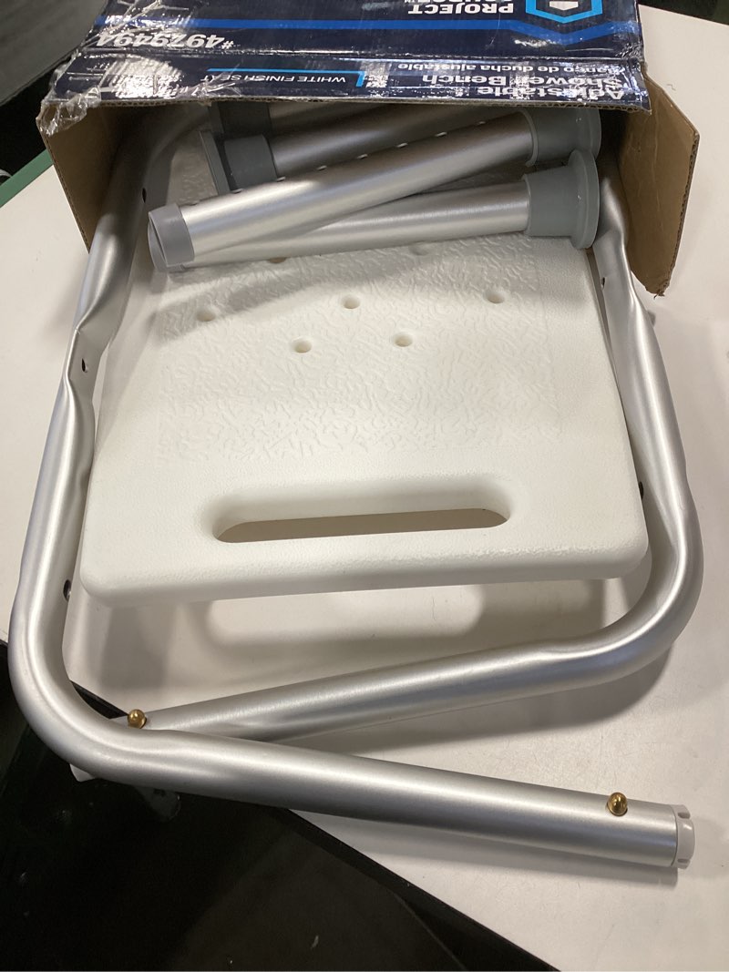 Condition photo showing As Is for Lightweight Adjustable Bathtub & Shower Assistance Bench