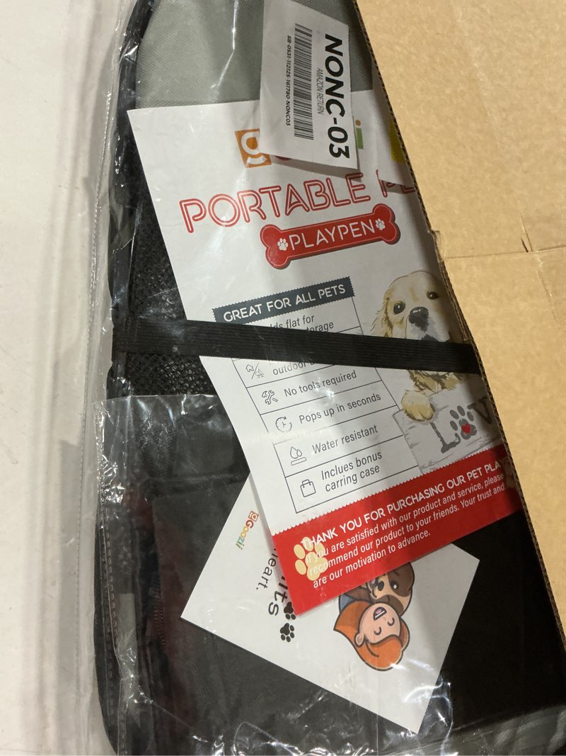 Condition photo showing New/Like New for Pet Cat Playpen for Indoor Cats Enclosed, Puppy Dog Play Pen for Outdoor Travel Camping (Medium Size, Light Grey) Light Grey M [35.5" x 35.5" x 23.1"]