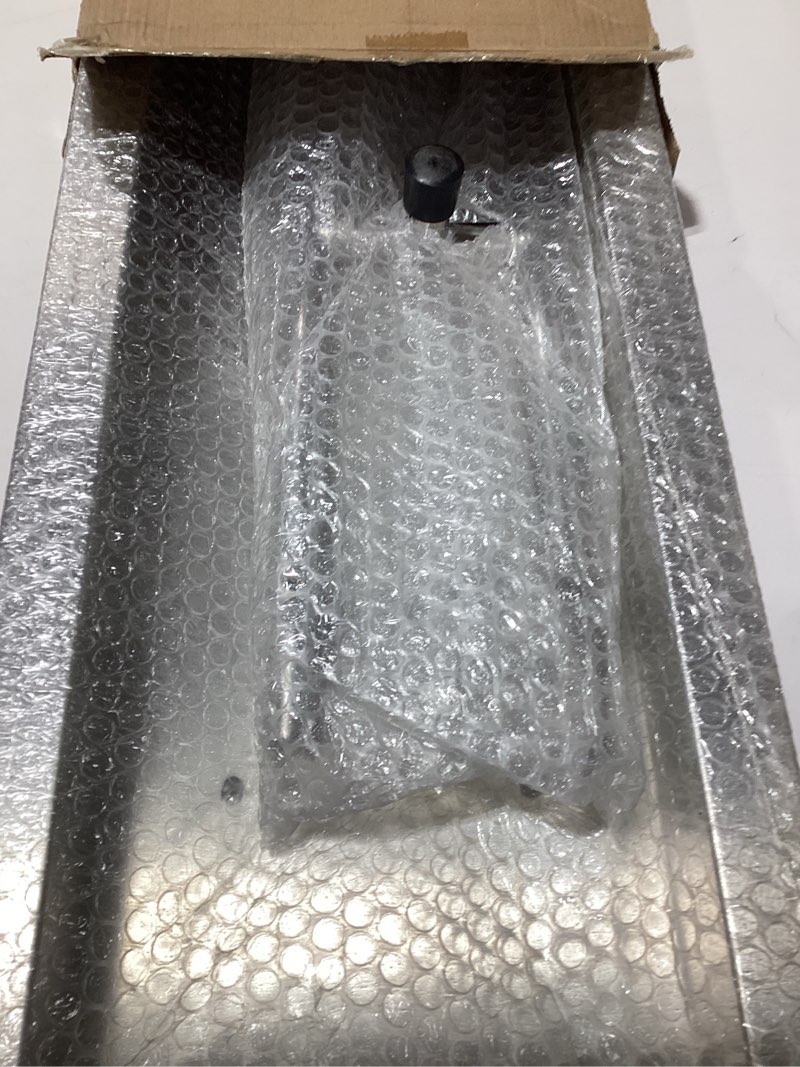 Condition photo showing As Is for GASPRO 24 x 8 Inch Drop-in Fire Pit Pan and Burner, Natural Gas & Propane Fire Pit Insert with H-Burner, Heavy Duty 304 Stainless Steel, Mounting Plates Included