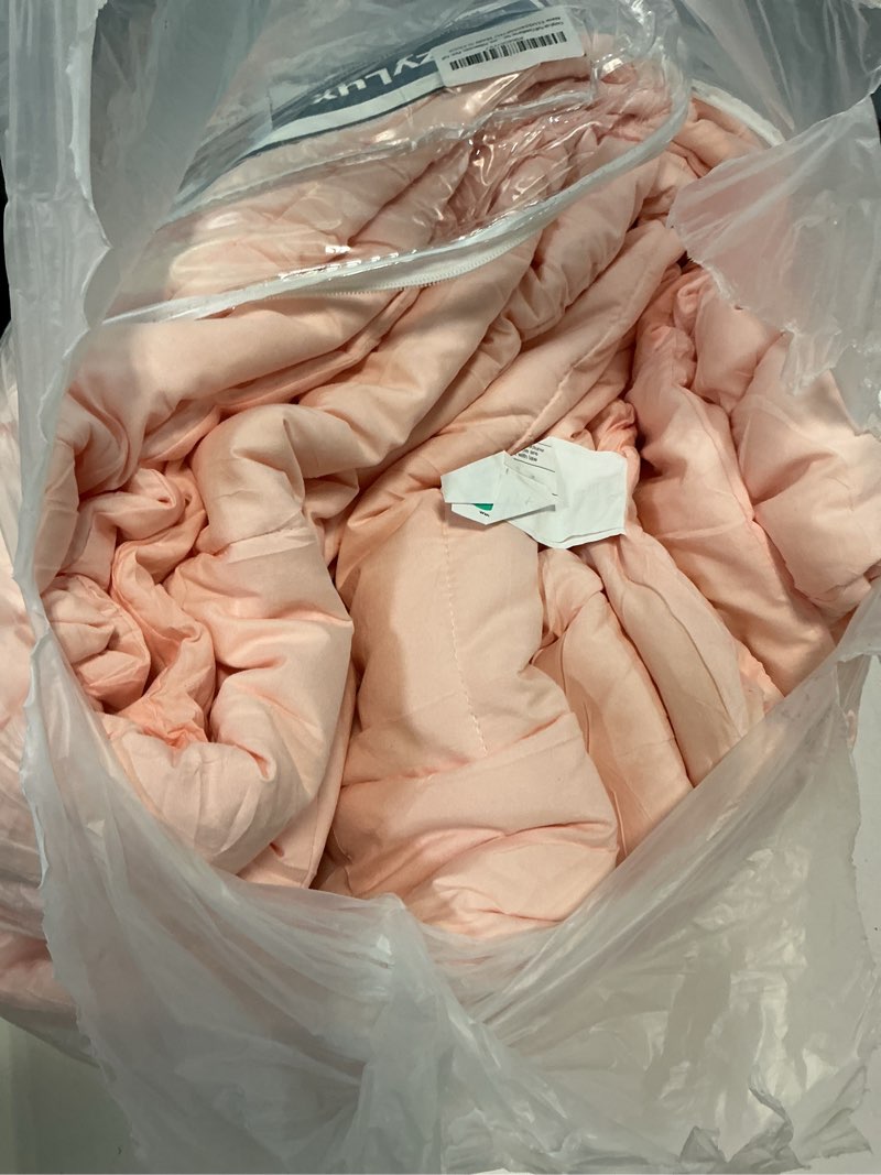 Condition photo showing As Is for CozyLux Full Size Comforter Sets Blush Pink, 7 Pieces Bed in a Bag, Pink Comforter Full Size, All Season Bedding Sets with Stitch Quilted Comforter, Flat Sheet, Fitted Sheet, Pillowcases Blush Pink Full