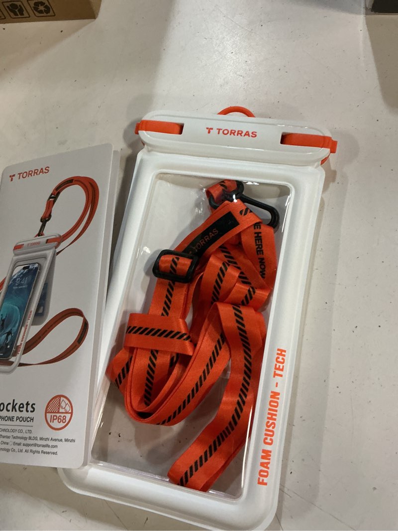 Condition photo showing New/Like New for torras ip68 waterproof phone pouch double space, floating waterproof phone case with lanyard for iphone 17 pro max 16 15 14 s26 s25, phone dry bag vacation cruise ship travel essentials 7.0'', white