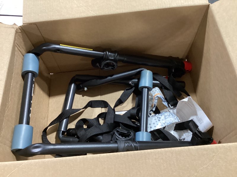 Condition photo showing Good Condition for allen sports deluxe 2-bike trunk mount rack, model 102dn-r, black 2-bike bike rack red/ black