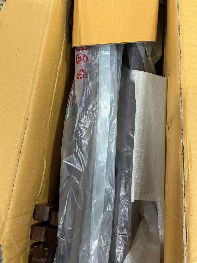 Condition photo showing Good Condition for Amazon Basics Classic Foldable TV Dinner Tray Table with Storage Rack, 14.6 L x 19 W x 26 H inch, Espresso, 4-Pack Espresso 4 Pack