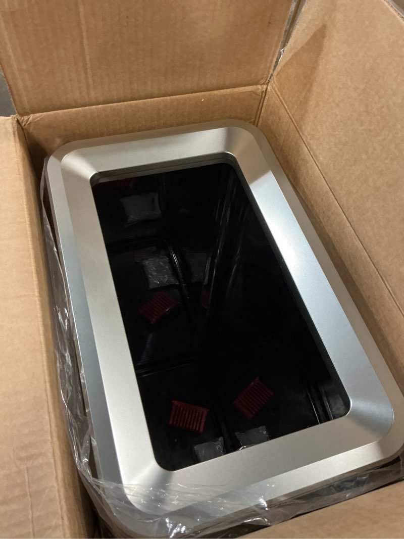 Condition photo showing Good Condition for itouchless 21 gallon open top kitchen trash can recycling bin with wheels and double odor filters rectangular commercial stainless steel 80 liter trashcan home office work bedroom livingroom garage silver 21 gallon rectangular