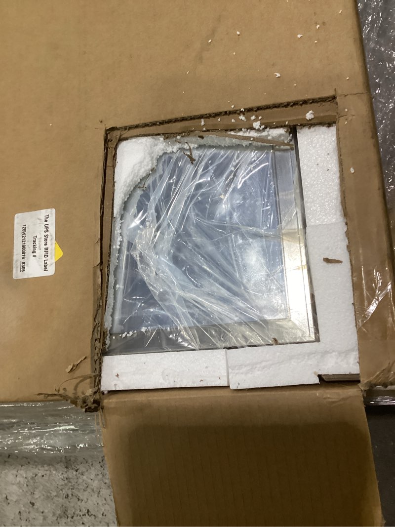 Condition photo showing New/Like New for keonjinn 40" x 30" brushed nickel bathroom vanity mirror, silver bathroom mirrors for over sink, beveled tempered glass, aluminum alloy frame, decorative wall mirror for living room, entryway, bedroom brushed nickel 30"l x 40"w