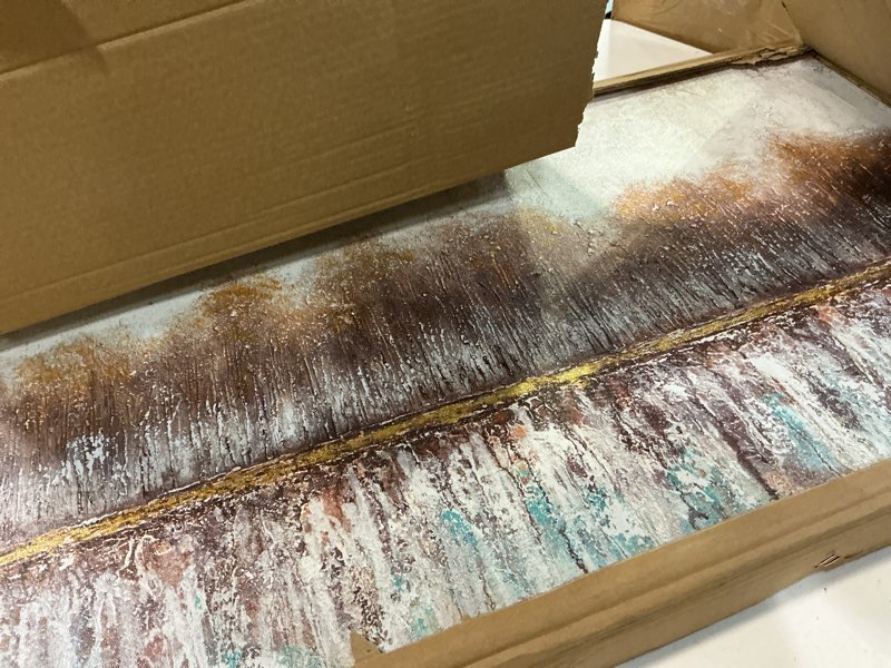 Condition photo showing Good Condition for NdcSkyAr Large Oversized Tree Farmhouse Wall Art Neutral Rustic Painting Glitter Gray Brown Birch Canvas Prints for Living Room Bedroom Sofa Decor Framed