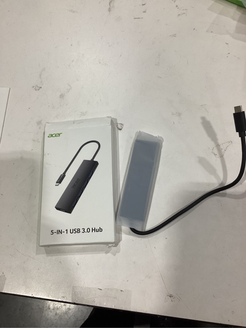 Condition photo showing New/Like New for Acer USB C Hub 4 Ports, Multiple USB 3.0 Hub, USBC Splitter for Laptop with TypeC Power Port, Extender for Type C Port Laptop, PC, Desktop and More (USB-C, 0.7ft) 0.7ft USB-C