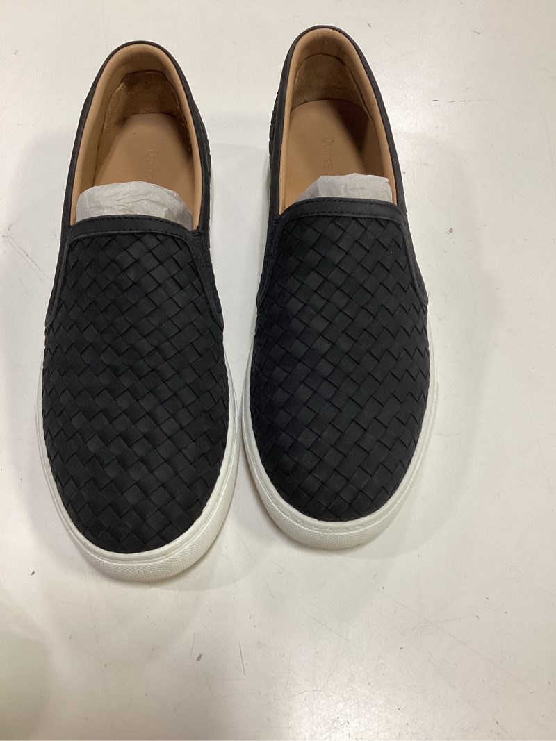 Condition photo showing Good Condition for quince 100% handwoven leather slip on sneaker, 10, black